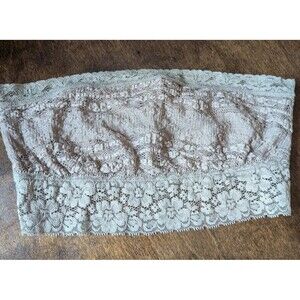 Free People Lace Bandeau Bralette Intimately Strapless Wireless Bra Small Tan